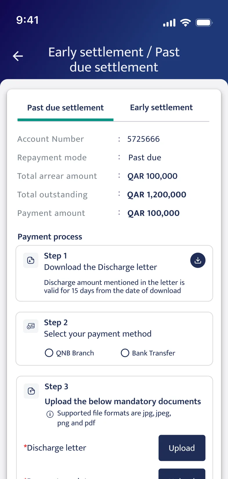 Before: confusing loan repayment screen